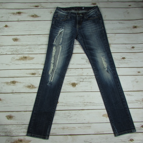 Vigoss Collection Destroyed Skinny Button Flap 26 - Picture 1 of 8